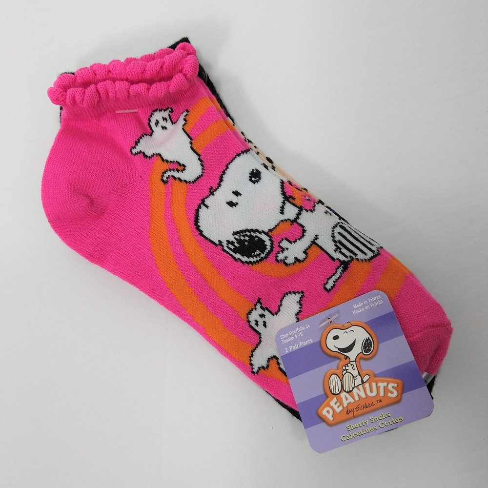Peanuts Halloween Socks 2 Pair Womens 4-10 Snoopy